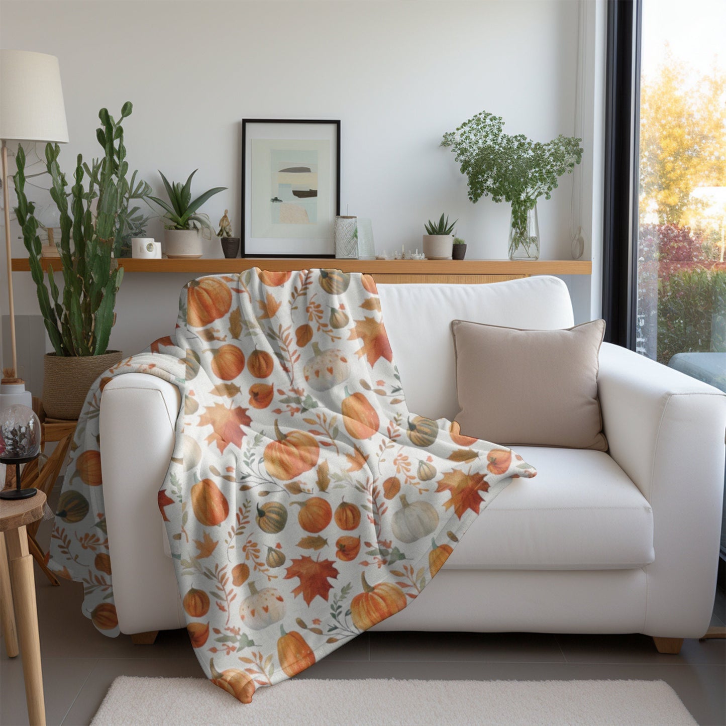 Halloween Throw Autumn Leaves Fleece Blanket For Hippies