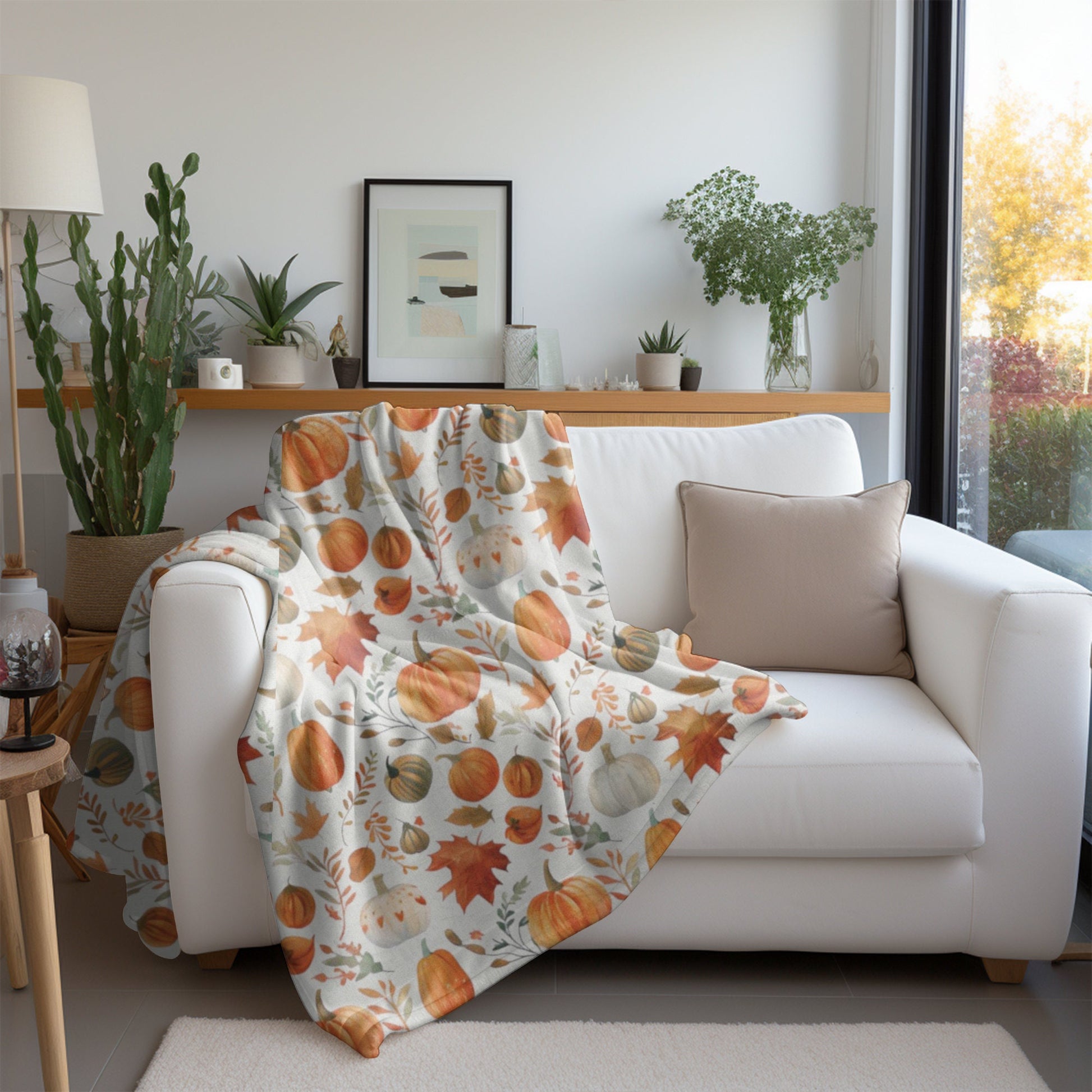 Halloween Throw Autumn Leaves Fleece Blanket For Hippies