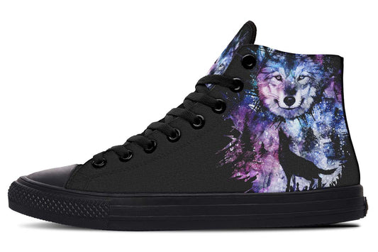 Emerald Blossoms Shoes - COLORFUL WOLF SPLATTER