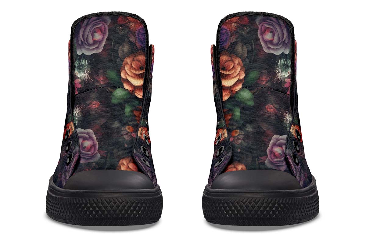 Emerald Blossoms - Flowery Skull Shoes For Hippies