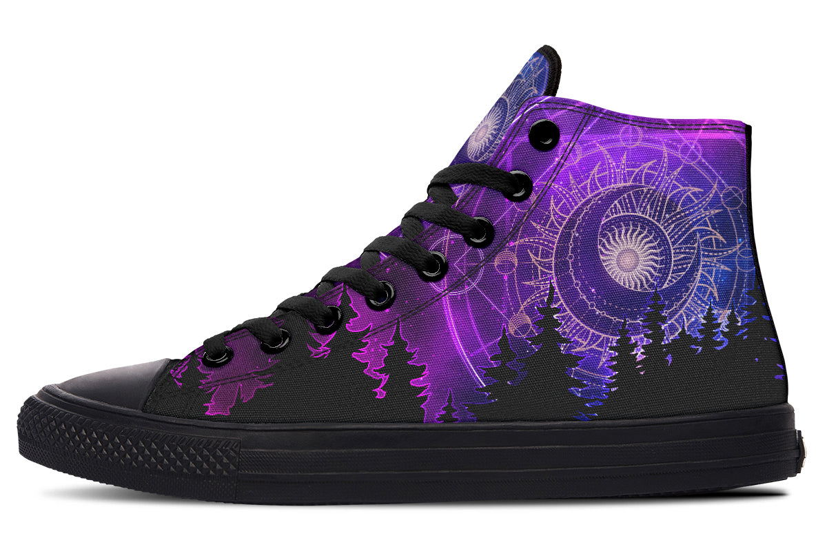 Emerald Blossoms Shoes - PURPLE SUN MOON AND FIR