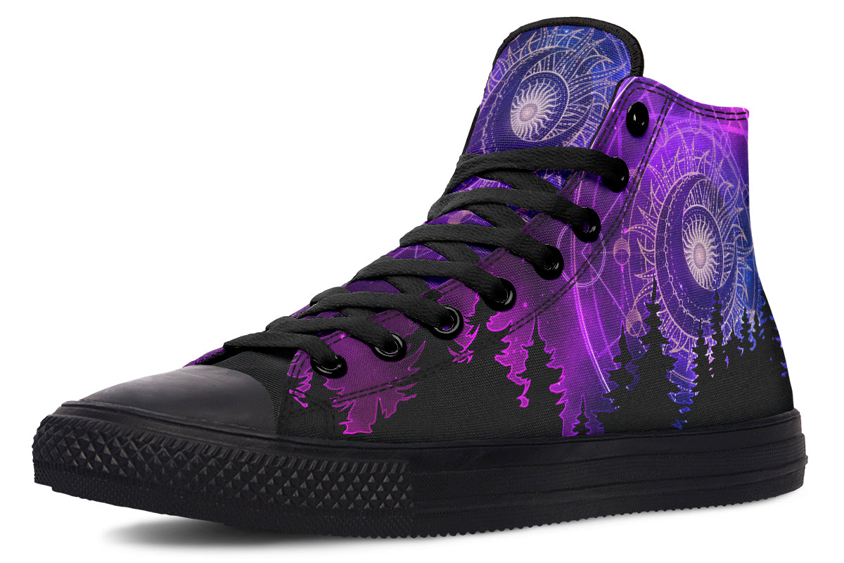 Emerald Blossoms Shoes - PURPLE SUN MOON AND FIR