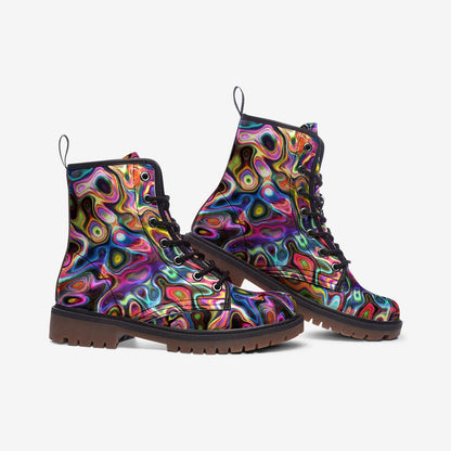 Emerald Blossoms - Hollywood Nights Vegan Leather Combat Boots For Hippies