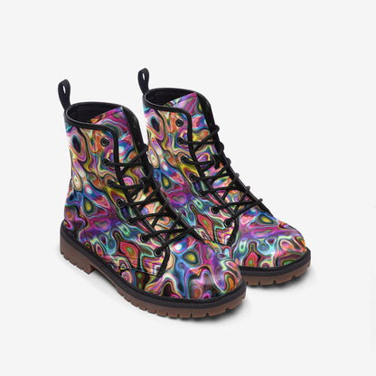 Emerald Blossoms - Hollywood Nights Vegan Leather Combat Boots For Hippies