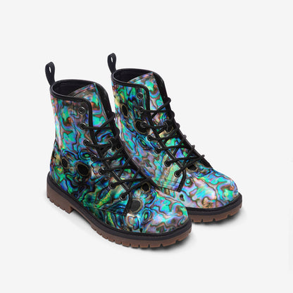 Emerald Blossoms - F*cking Brilliant Vegan Leather Combat Boots For Hippies