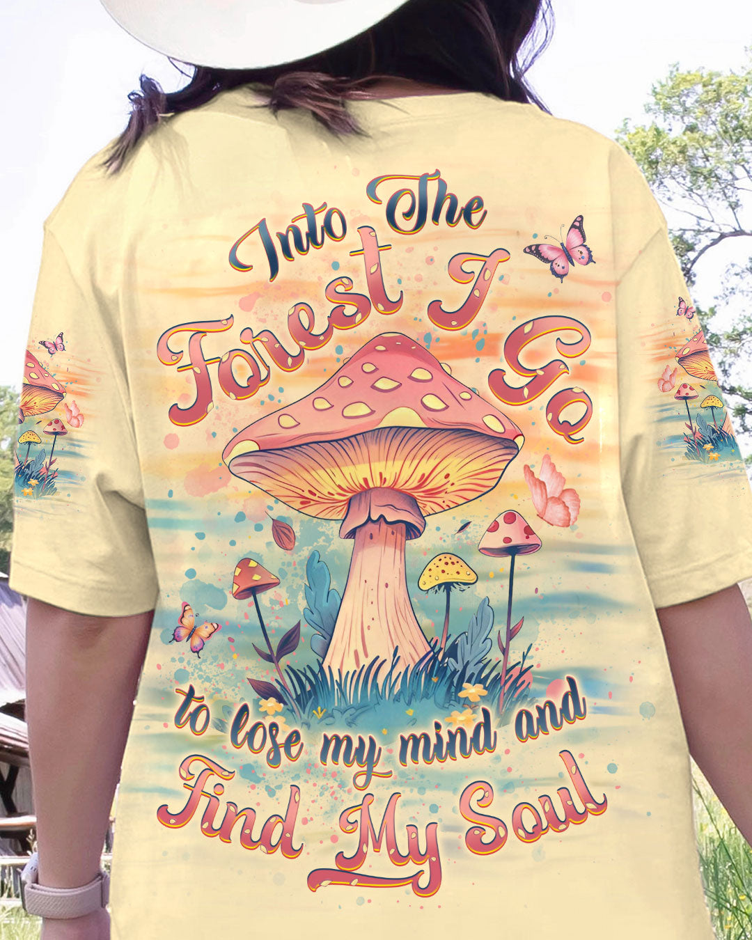 Emerald Blossoms - "Into the Forest" Mushrooms All Over Print shirt For Hippies