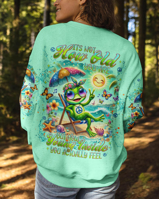 Emerald Blossoms - It's Not How Old You Are Frog All Over Print Shirt for Hippie