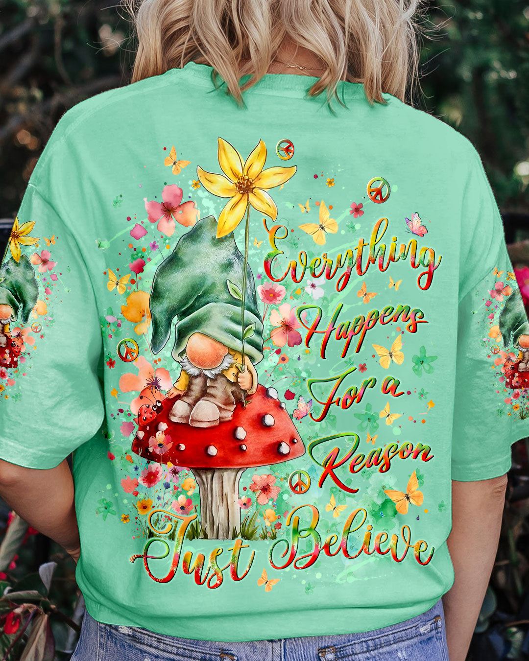 Emerald Blossoms - "Just Believe Gnome" All-Over Print For Hippies