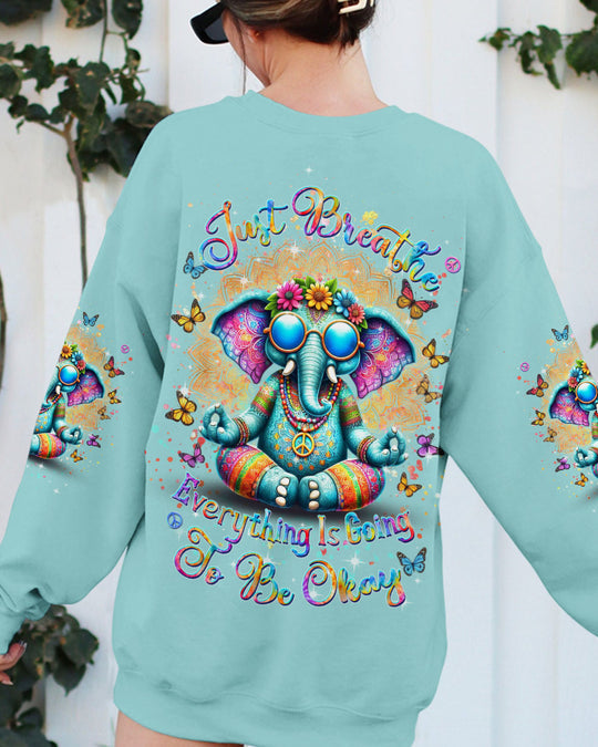 Emerald Blossoms - "Just Breathe Elephant" All-Over Print For Hippies