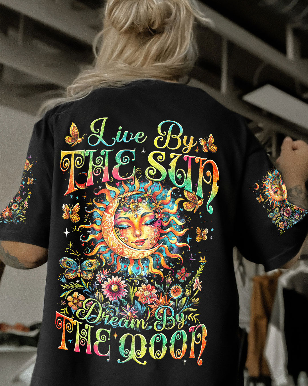 Emerald Blossoms - “Live by the Sun, Dream by the Moon” All Over Print For Hippies