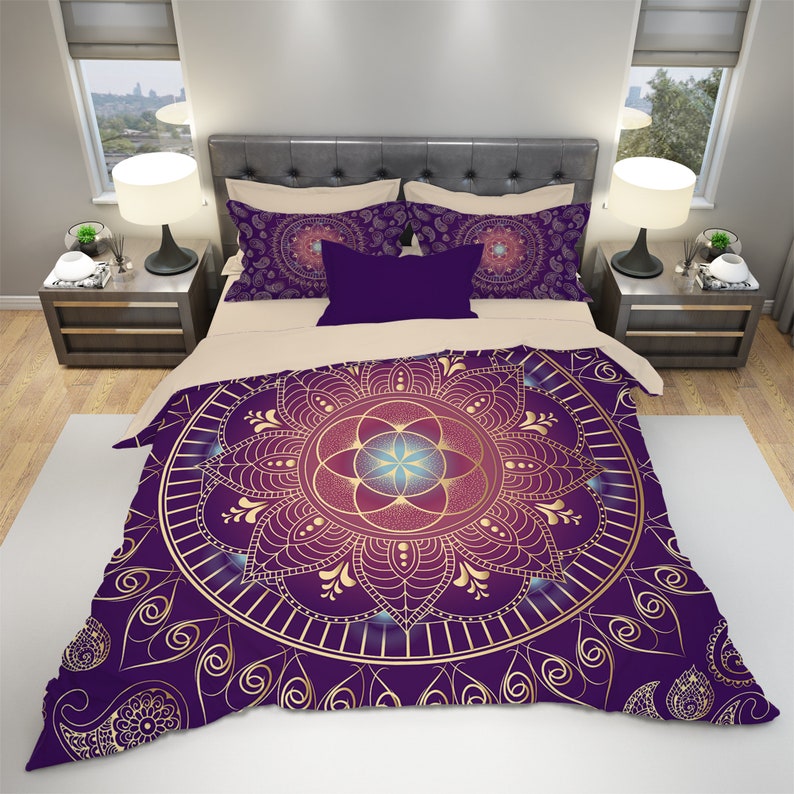 Emerald Blossoms - Mandala Boho Bedding Set For Hippies