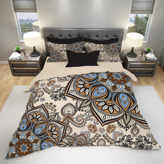 Emerald Blossoms - Mandala Boho Bedding Set For Hippies