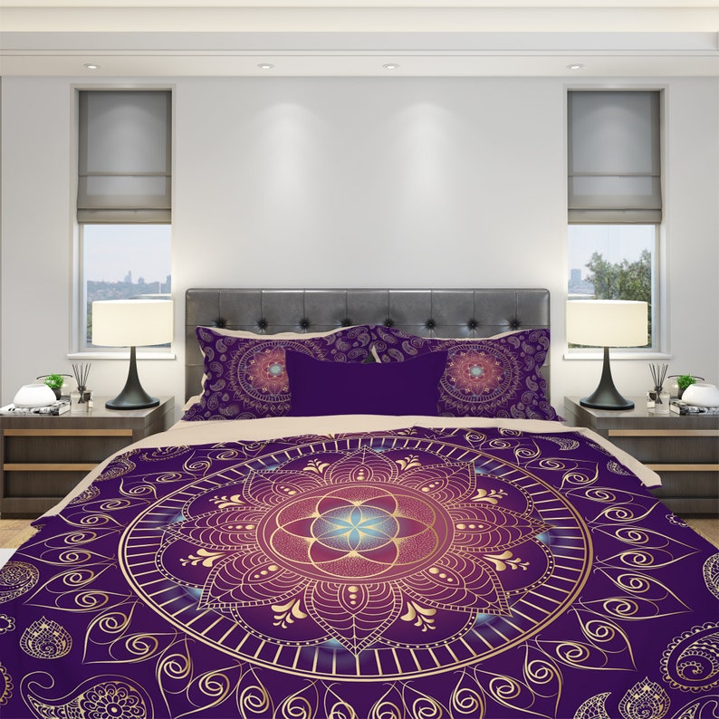 Emerald Blossoms - Mandala Boho Bedding Set For Hippies