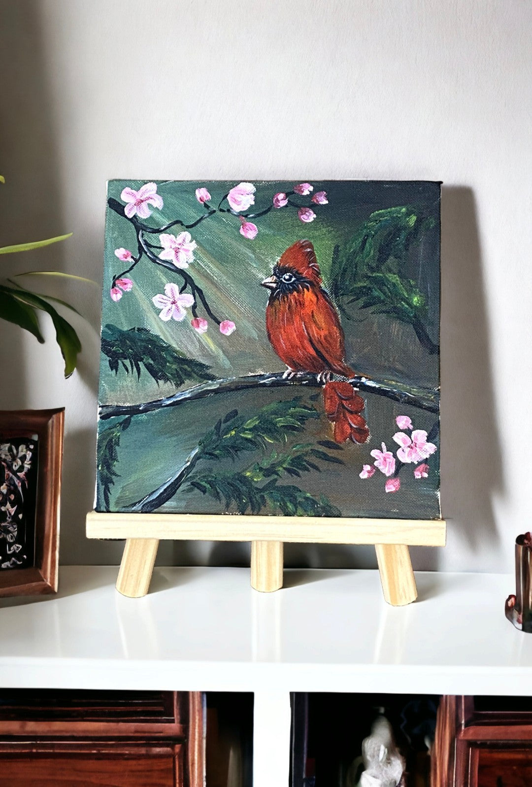 Emerald Blossoms - A hand painted canvas &quot;Messenger of the Angels&quot;