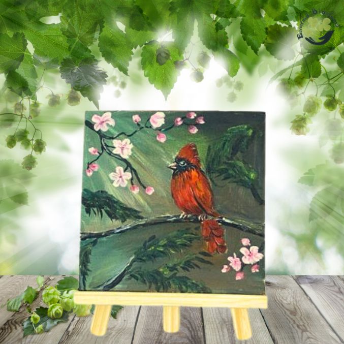 Emerald Blossoms - A hand painted canvas &quot;Messenger of the Angels&quot;
