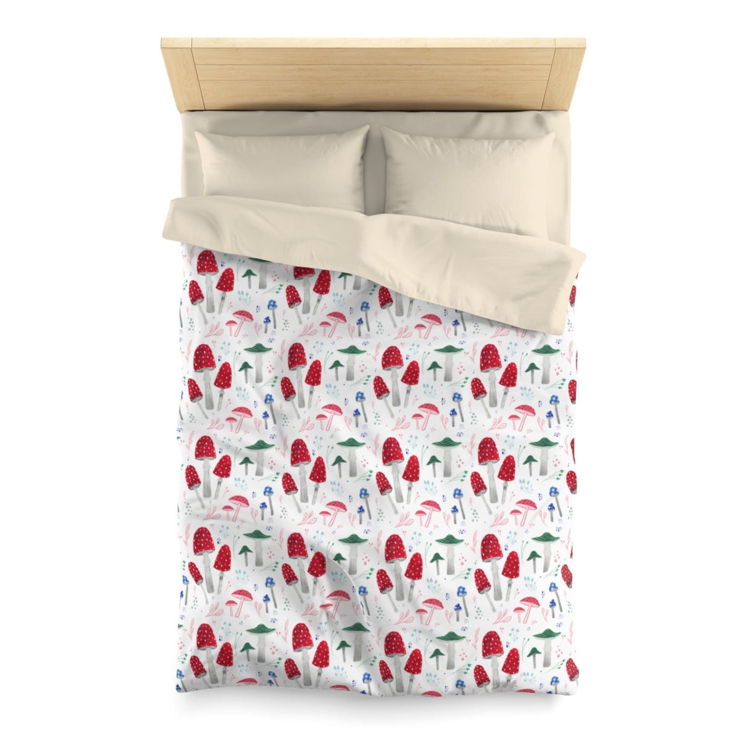 Mushroom Duvet Cover, Fall Autumn Bedding Set For Hippies