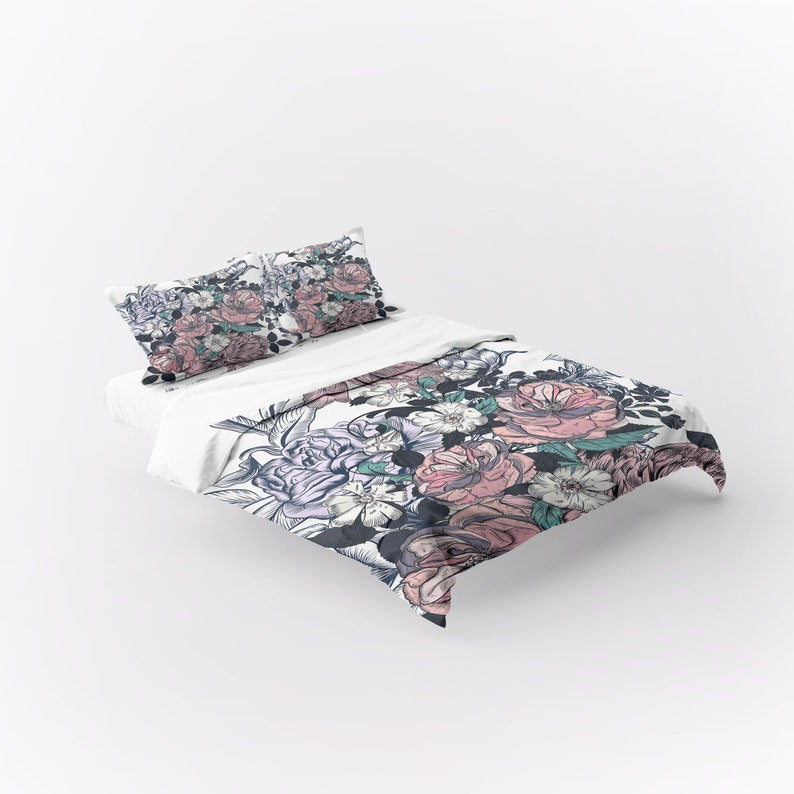 Purple Peony Bouquet 3 Pcs Beddings For Hippies