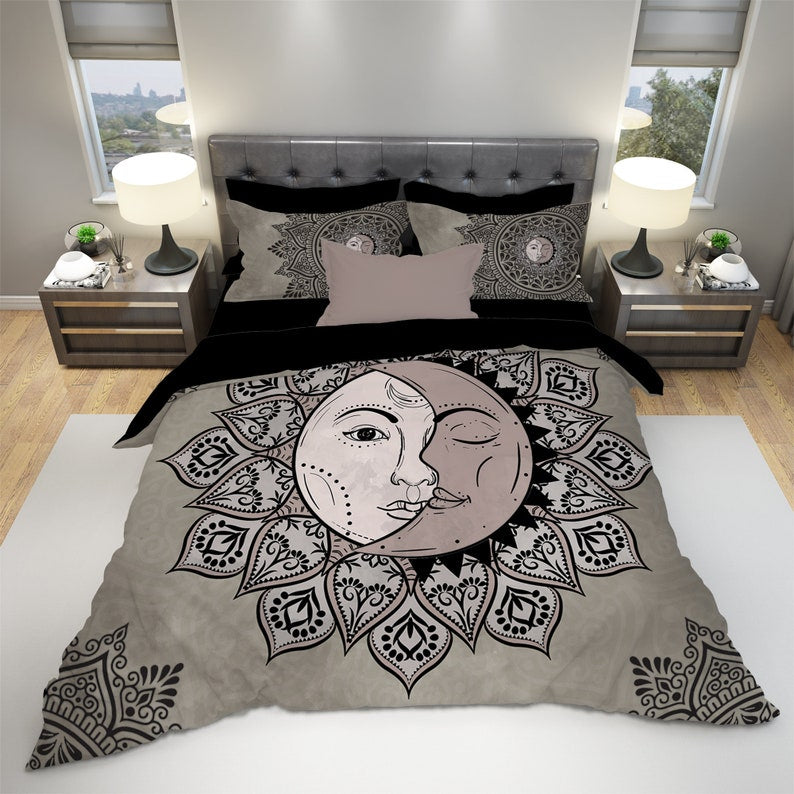 Emerald Blossoms - Queen Mandala Bedding Set For Hippies