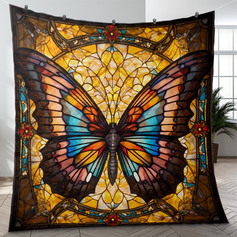 Emerald Blossoms - Retro Holiday Butterfly Quilt Bedding Set For Hippies