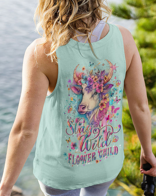 Emerald Blossoms - Stay Wild Flower Child Heifer All Over Print Shirt For Hippies