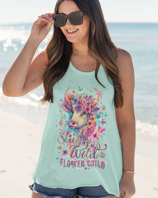 Emerald Blossoms - Stay Wild Flower Child Heifer All Over Print Shirt For Hippies