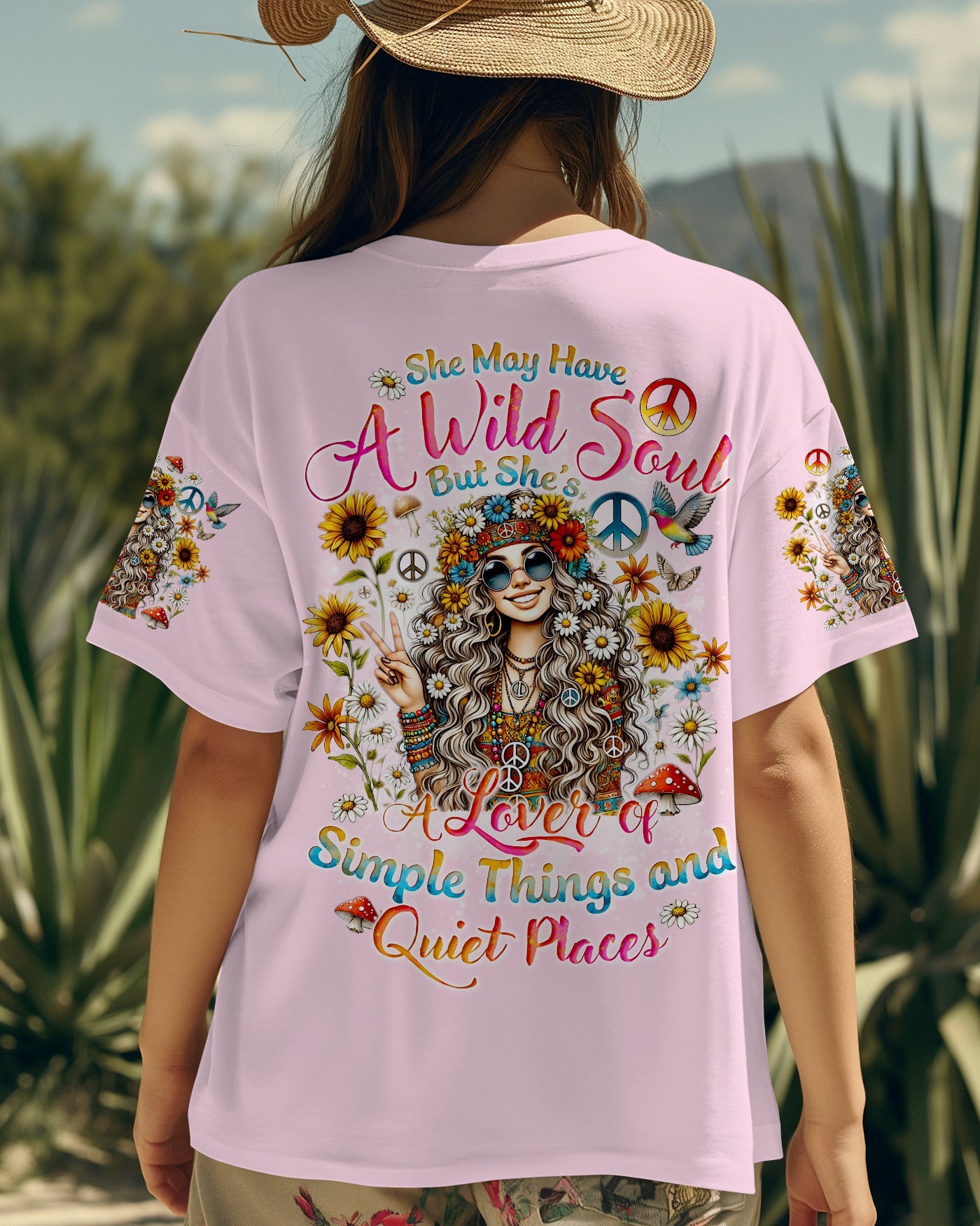 Emerald Blossoms - She May Have a Wild Soul All Over Print Shirt for Hippie