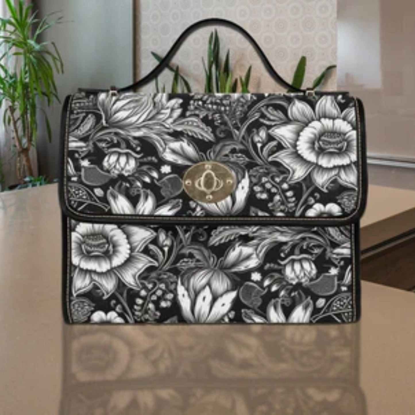 Emerald Blossoms - Hippie Boho Floral Satchel Bag For Hippies