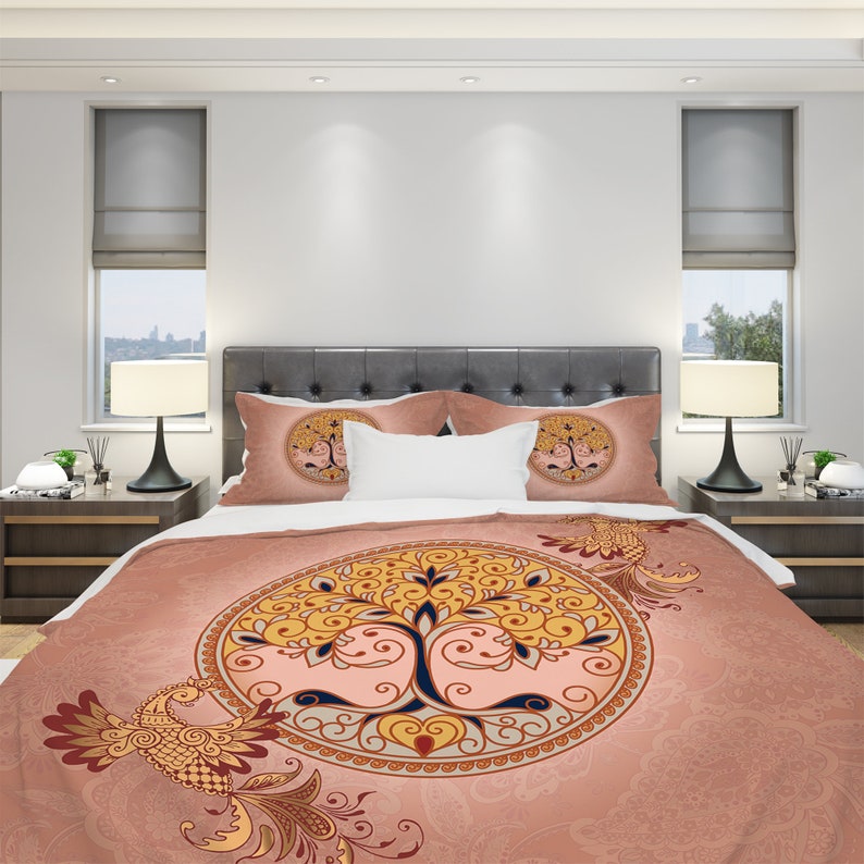 Emerald Blossoms - Tree Of Life Bedding Set For Hippies