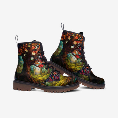 Emerald Blossoms - Tree of Life Casual Leather Lightweight Boots | Unique Boots For Hippies