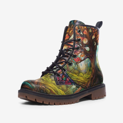 Emerald Blossoms - Tree of Life Casual Leather Lightweight Boots | Unique Boots For Hippies