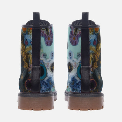 Emerald Blossoms - Vampire Art Grunge Arty Casual Leather Lightweight Boots For Hippies