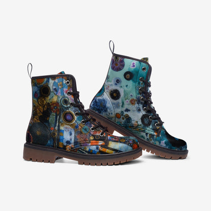 Emerald Blossoms - Vampire Art Grunge Arty Casual Leather Lightweight Boots For Hippies