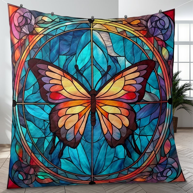 Emerald Blossoms - Vintage Butterfly Christmas Quilt Bedding Set For Hippies