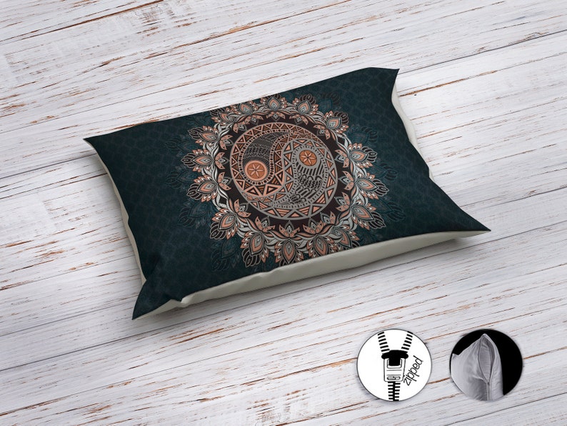 Emerald Blossoms - Ying Yang Bohemian Bedding Set For Hippies