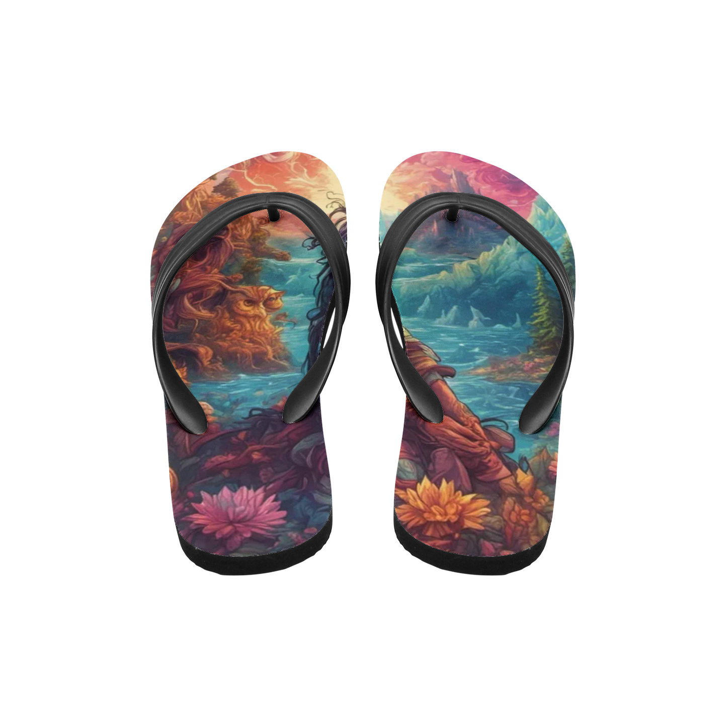 Emerald Blossoms - Incredible Landscapes Unisex Flip Flops for Hippies