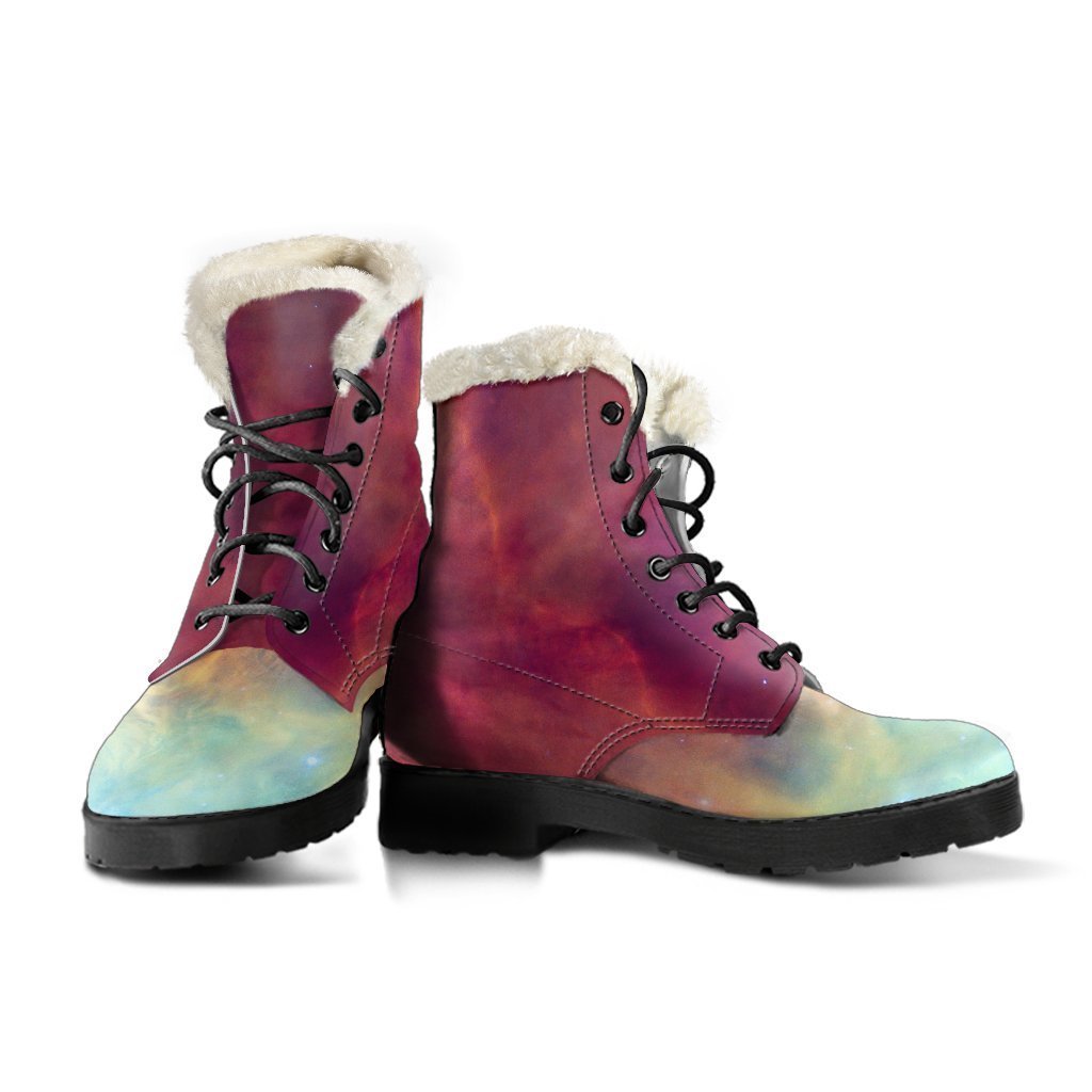 Spacey Faux Fur Leather Boots for Free-Spirited Hippies - 3