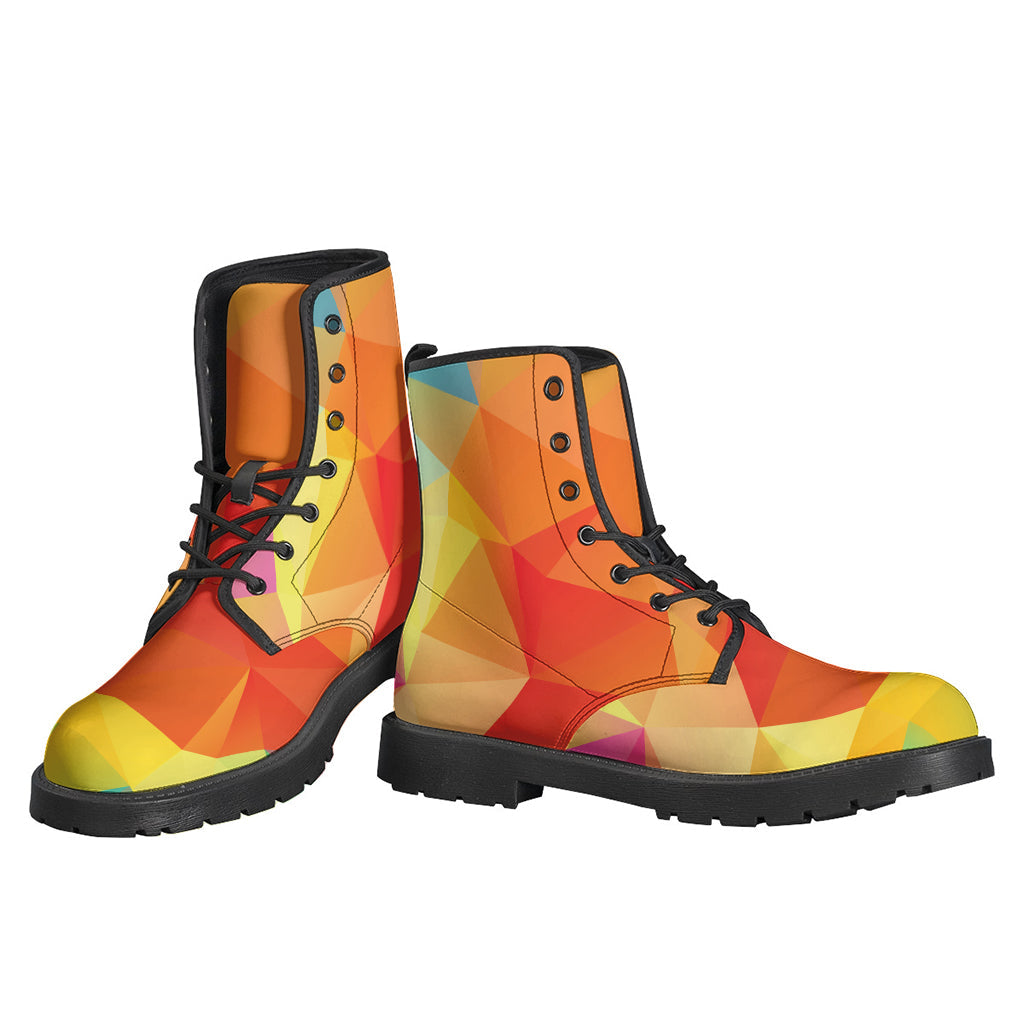 Groovy Geometric Leather Boots for Free-Spirited Hippies - 3