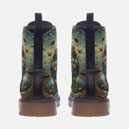 Emerald Blossoms - Road Trippin' with Hippie Van Casual Leather Lightweight Boots for Adventurous Souls