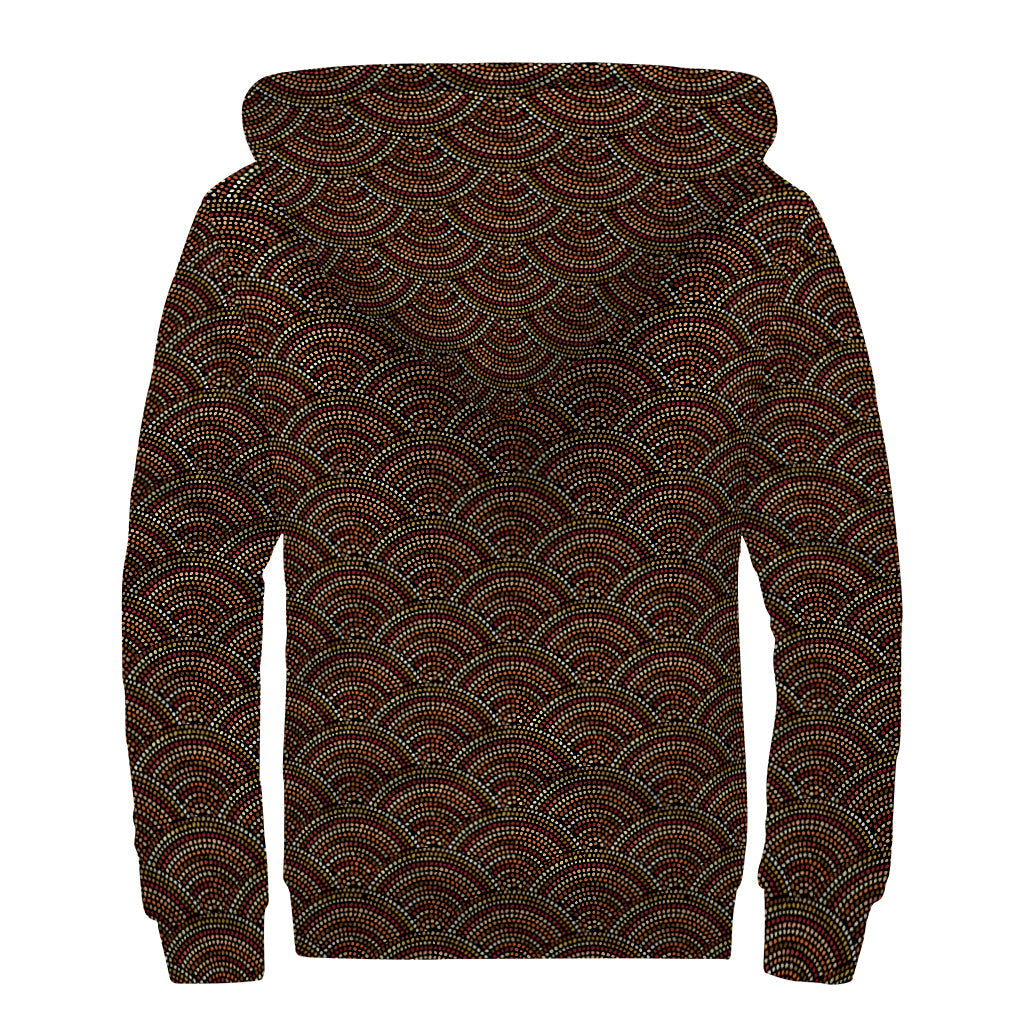 Groovy Vibes: African Afro Dot Pattern Sherpa Lined Hoodie - 2