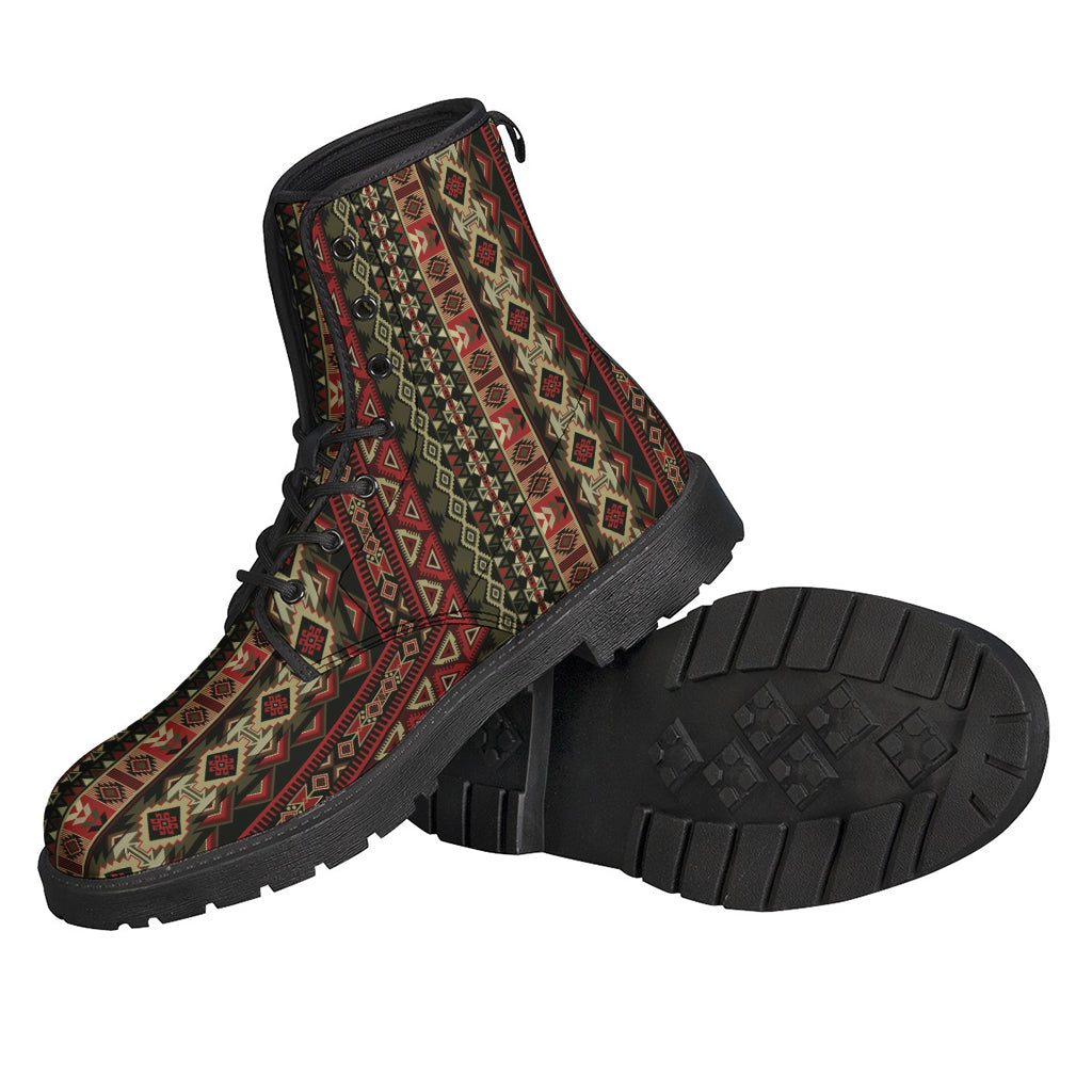 Feel the Groove: African Ethnic Pattern Leather Lightweight Boots for Stylish Hippies - 2