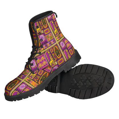 African Tribal-Inspired Lightweight Leather Boots - Perfect for Hippie Style! - 2