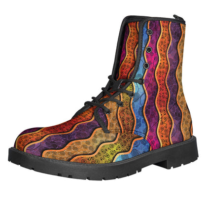 Groovy Gypsy Vibes: Afro-Ethnic Inspired Leather Lightweight Boots - 1