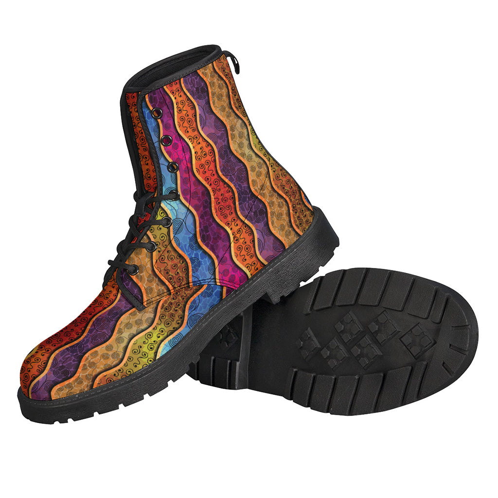 Groovy Gypsy Vibes: Afro-Ethnic Inspired Leather Lightweight Boots - 2