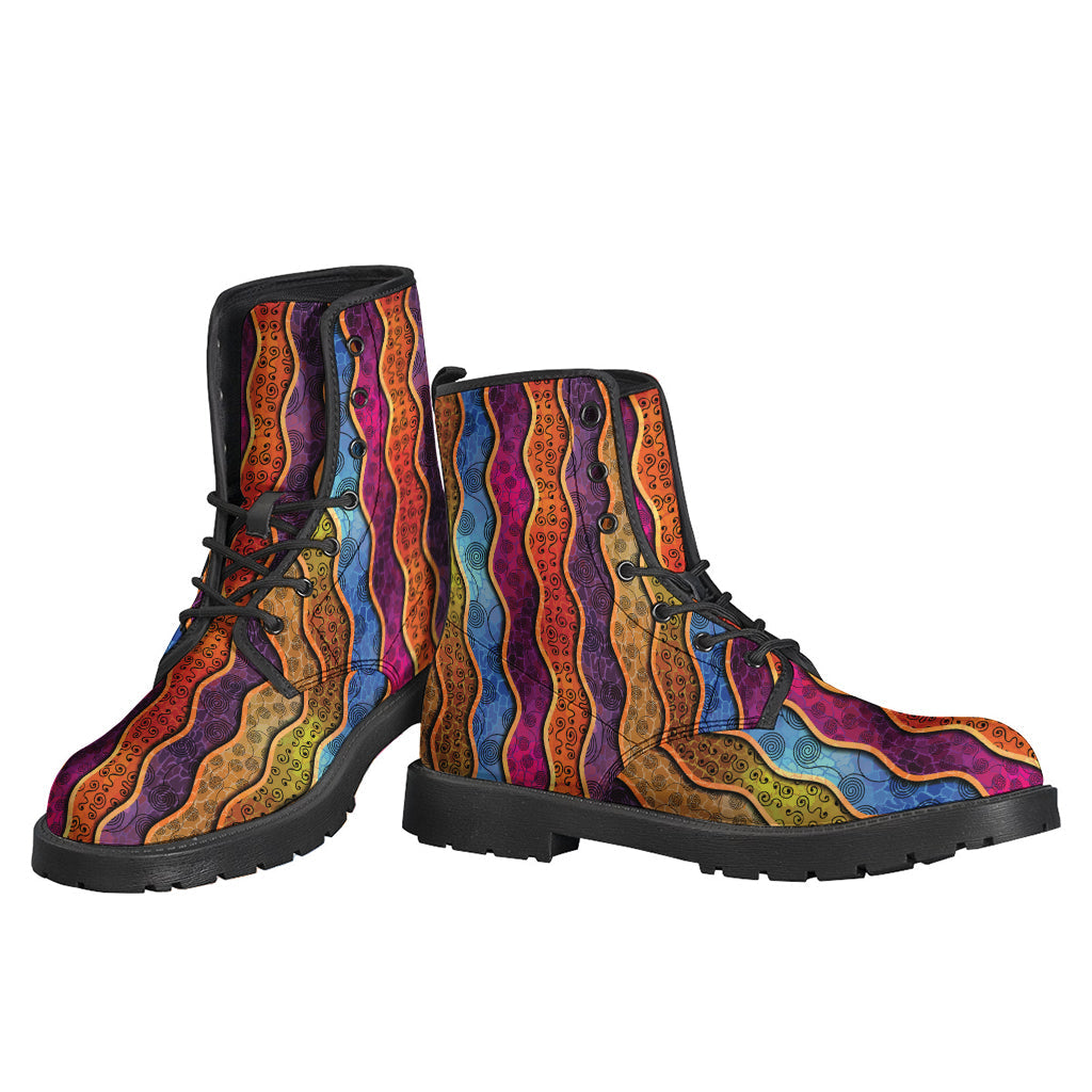 Groovy Gypsy Vibes: Afro-Ethnic Inspired Leather Lightweight Boots - 3