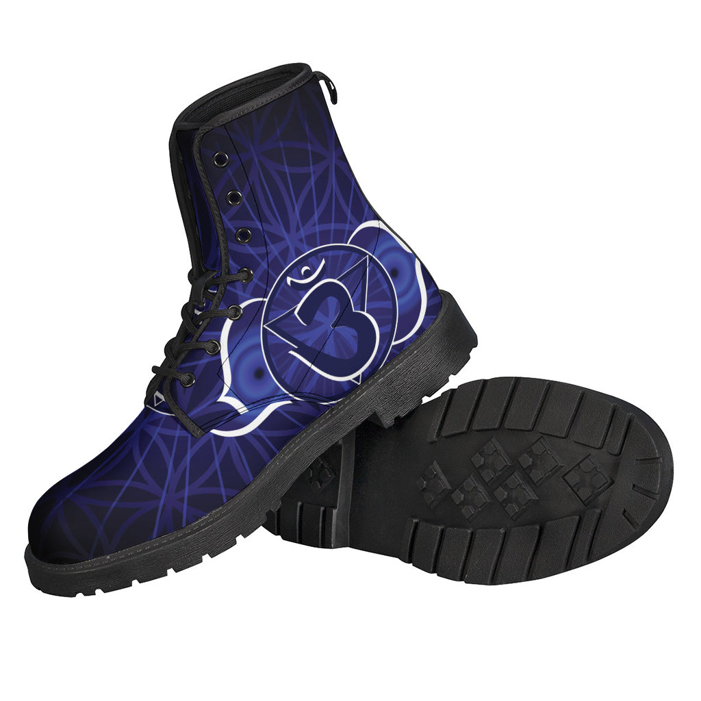 Ajna Chakra Spiritual Print Leather Boots: The Ultimate Hippie Style Statement - 2