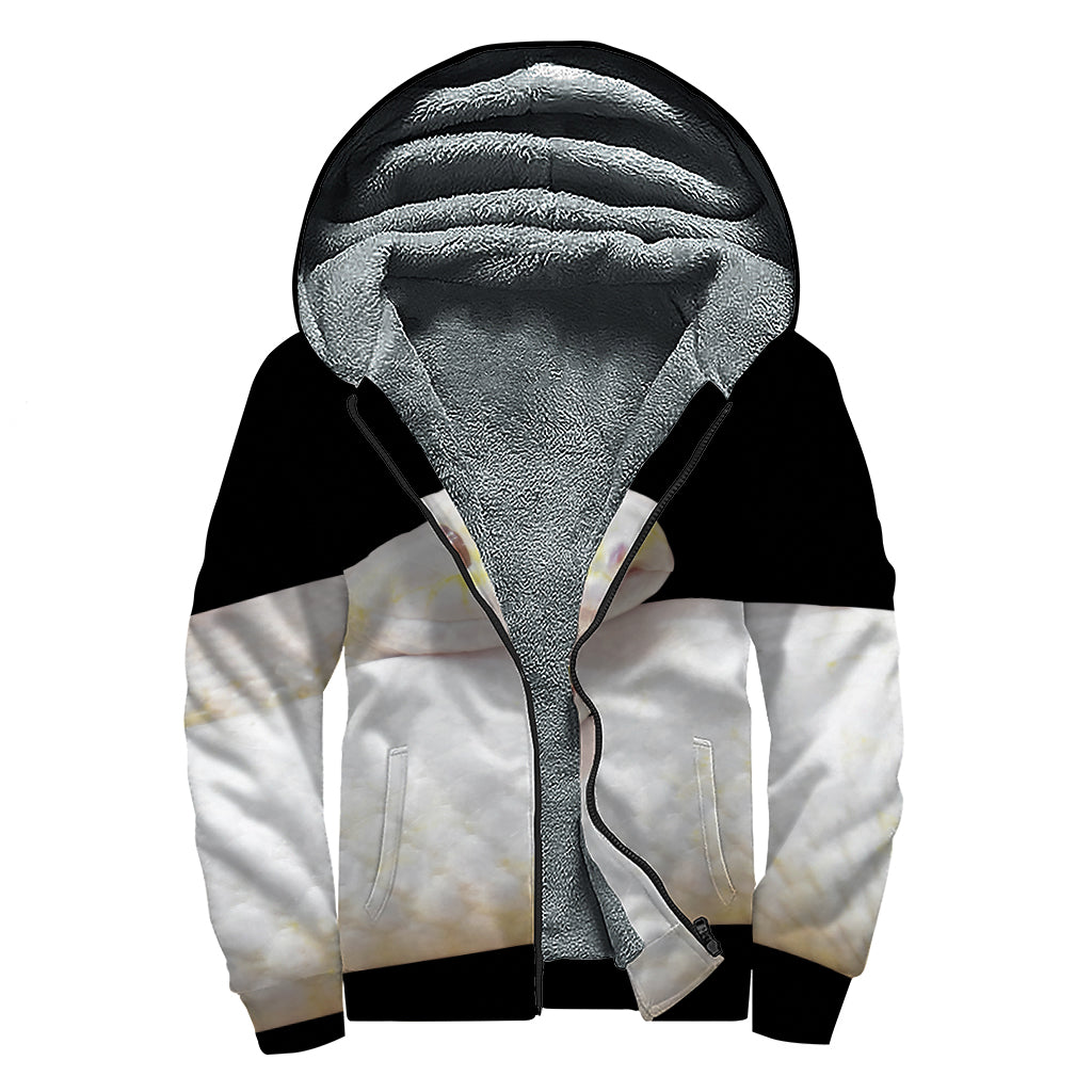 Albino Snake Print Sherpa Lined Zip Up Hoodie: Perfect for Stylish Hippies - 1