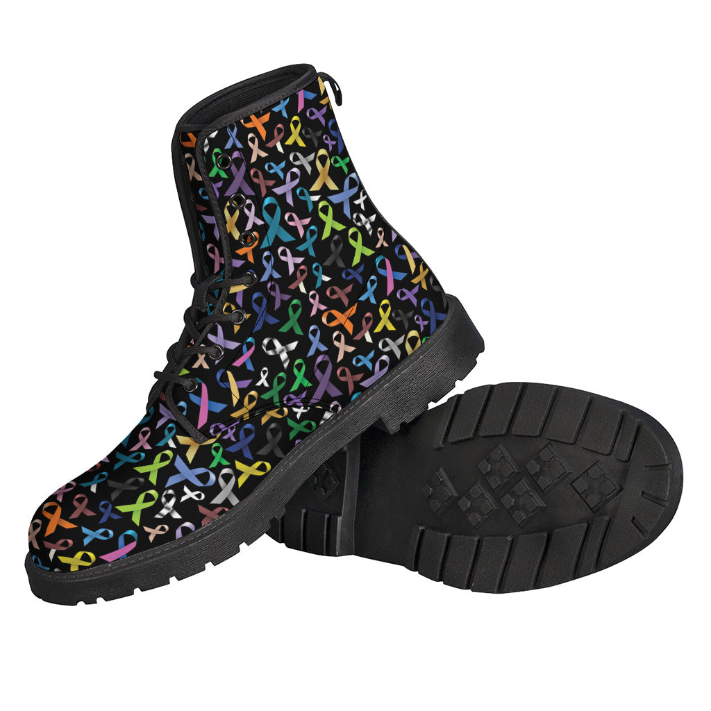 Groovy Cancer Awareness Pattern Leather Lightweights: Step Out in Style! - 2