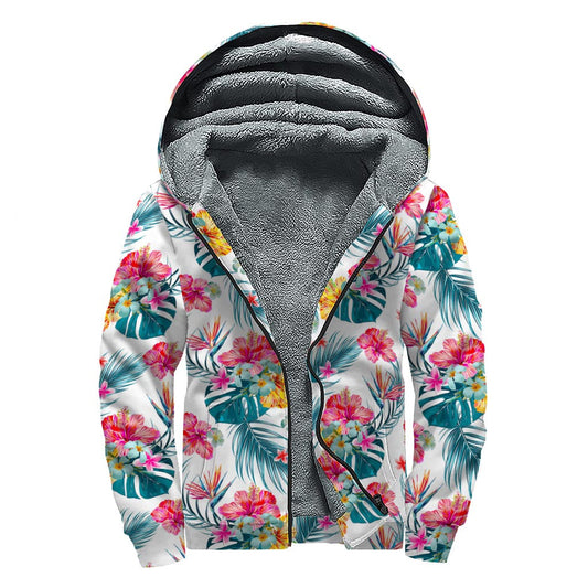 Aloha Adventure: Sherpa Lined Zip Up Hoodie for Free-Spirited Hippies - 1