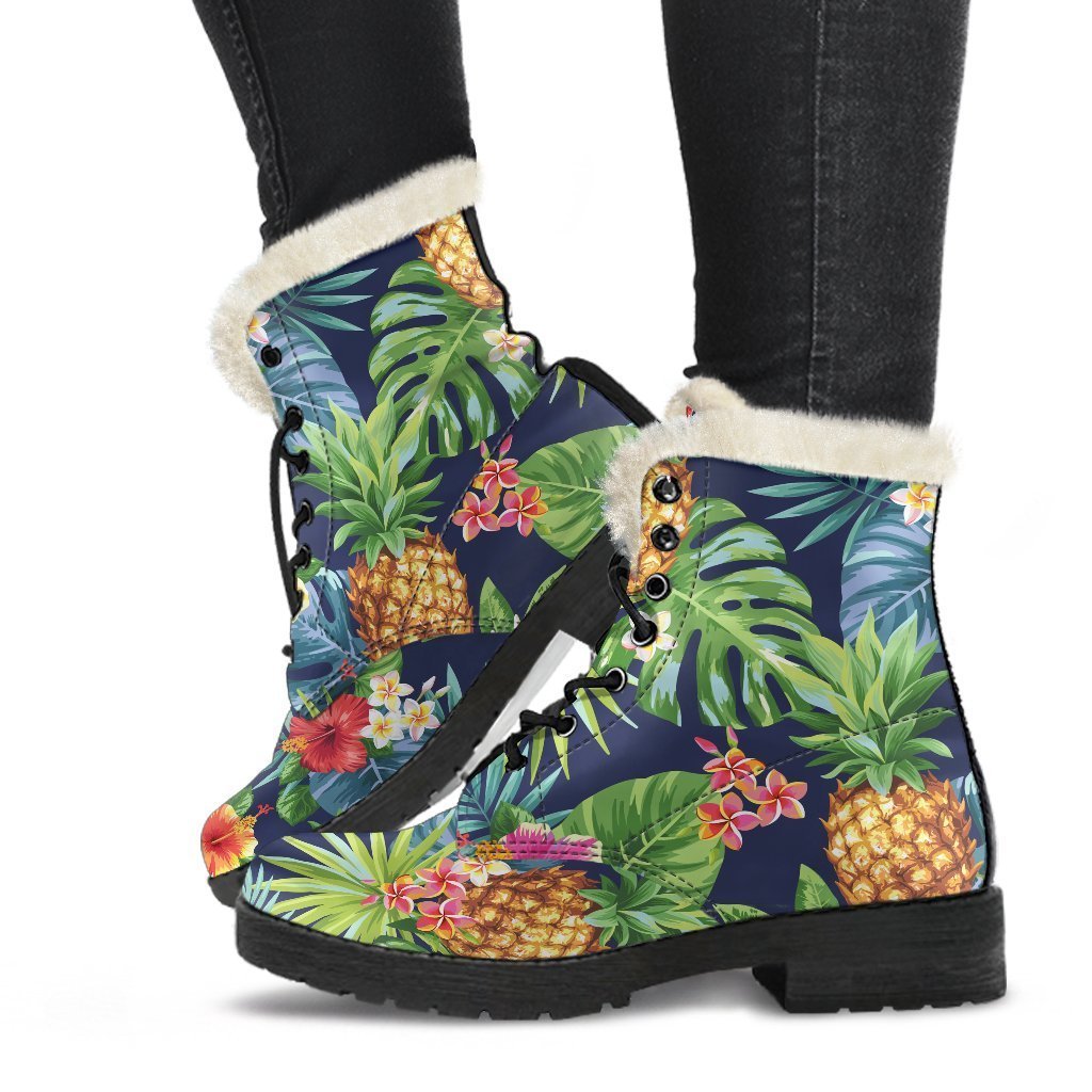 Aloha Hawaii: Embrace Boho Vibes in Faux Fur Leather Boots - 1