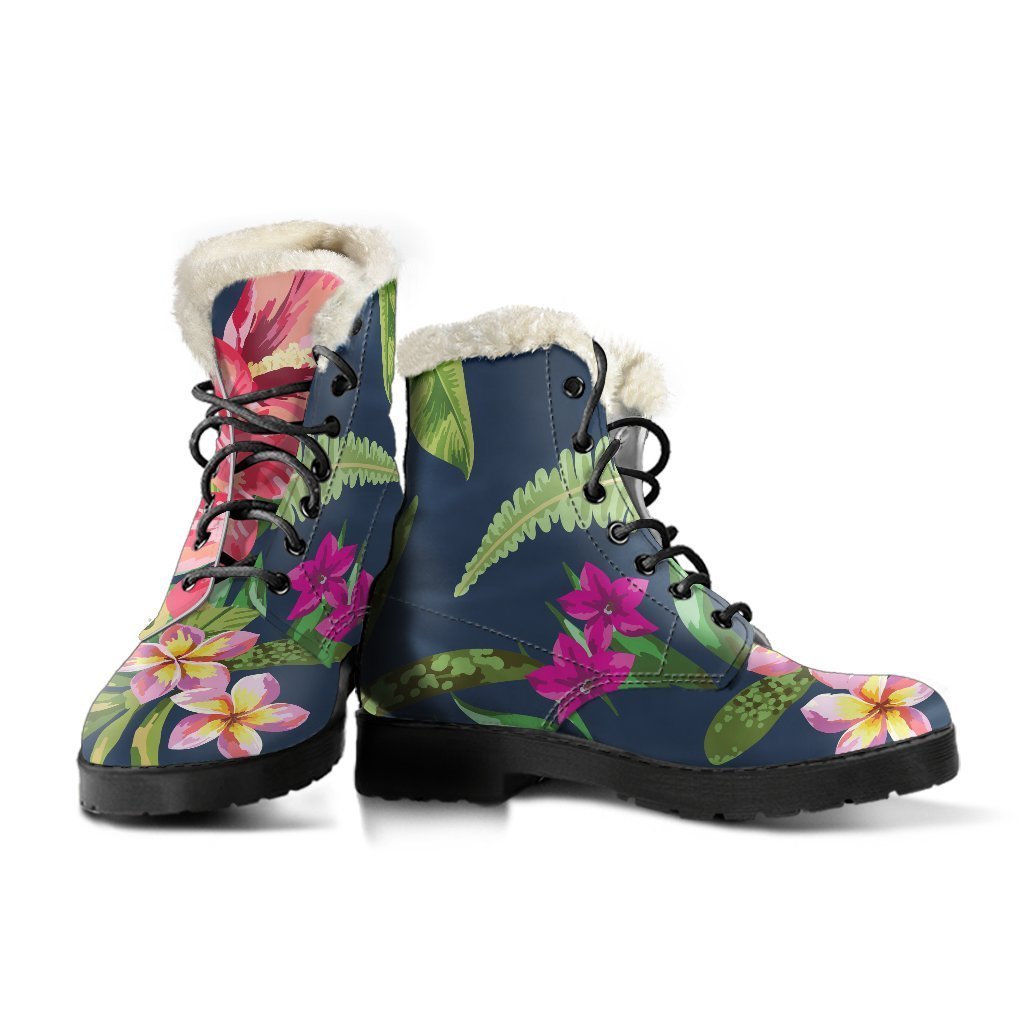 Aloha Vibes: Faux Fur Leather Boots for Stylish Hippies - 3